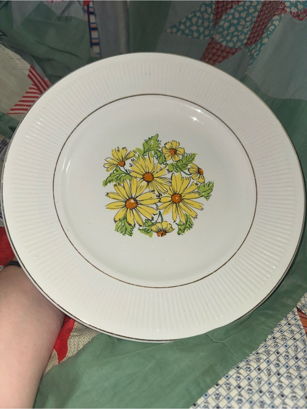 Vintage Staffordshire Ironstone Summertime floral dinner plate